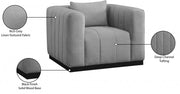 Lucia Linen Textured Fabric Upholstered Living Room Chair in Grey - 655Grey-C