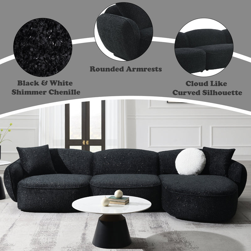 Lucifer Sectional Sofa w/3 Pillows - LV03525