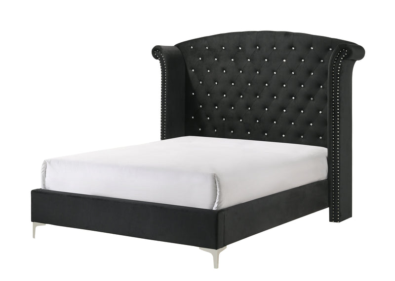 Lucinda Black Upholstered Wingback Panel Bedroom Set - Gate FurnitureBedroom Set