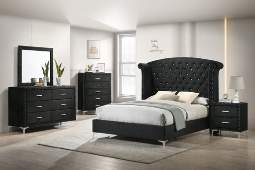 Lucinda Black Upholstered Wingback Panel Bedroom Set - Gate FurnitureBedroom Set