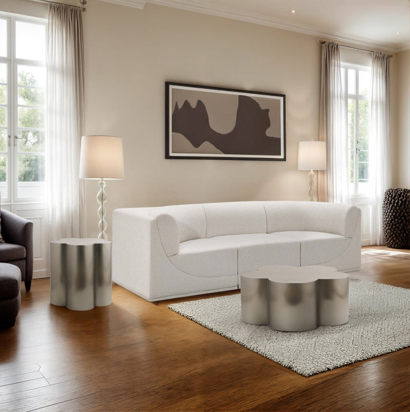 Lucky Iron Coffee Table in Silver - 99099Silver-CT