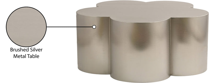 Lucky Iron Coffee Table in Silver - 99099Silver-CT