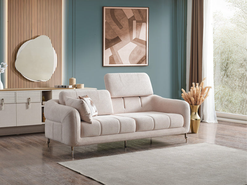 Lugano 3-pieces (Sofa & Loveseat & Relax Chair) Livingroom in White - 200-ELIF-LUG-A225-321R