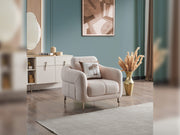 Lugano 3-pieces (Sofa & Loveseat & Relax Chair) Livingroom in White - 200-ELIF-LUG-A225-321R