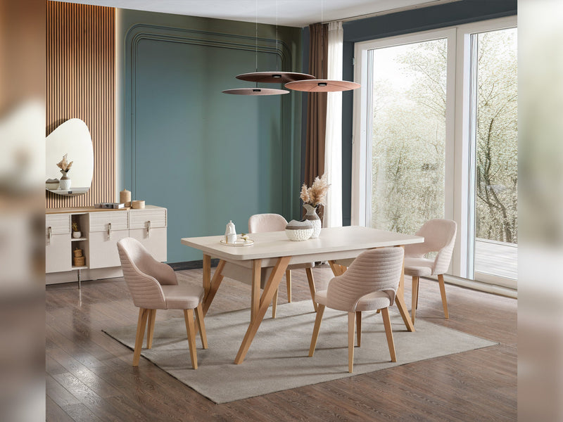 Lugano Diningroom (Consol With Mirror & Dining Table & 6 Dining Chair) - 200-ELIF-LUG-A222-DT-6-SET