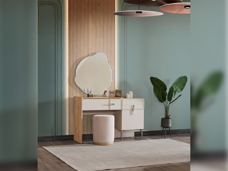 Lugano Dresser With Mirror & Ottoman - 200-ELIF-LUG-A221-DR