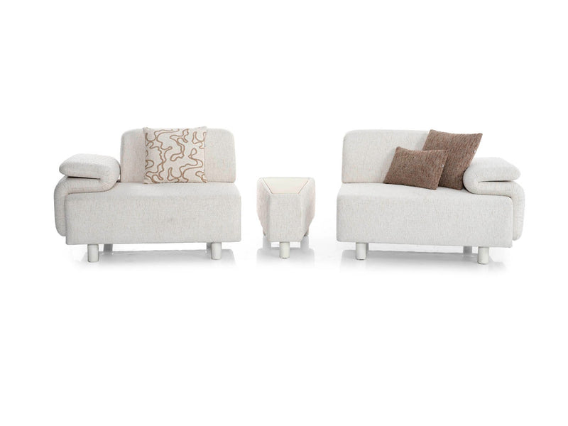 Luma 4-pieces (Sofa & Module Sofa & 2 Chair) Livingroom in Cream - Brown - 200-ELI-LUM-TRNT-06-TRNT-10-3311