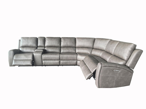 Lumen 4-piece Faux Leather Triple Power Reclining Sectional Charcoal - 600520PPP-SET