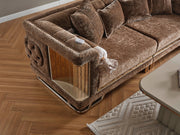 Lumina 4-pieces (2 Sofa & 2 Chair) Livingroom in Navy - White - 200-ELIF-LUM-A543-3311