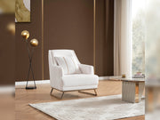 Lumina 4-pieces (2 Sofa & 2 Chair) Livingroom in Navy - White - 200-ELIF-LUM-A543-3311