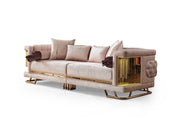 Lumina 4-pieces (2 Sofa & 2 Chair) Livingroom in Navy - White - 200-ELIF-LUM-A543-3311