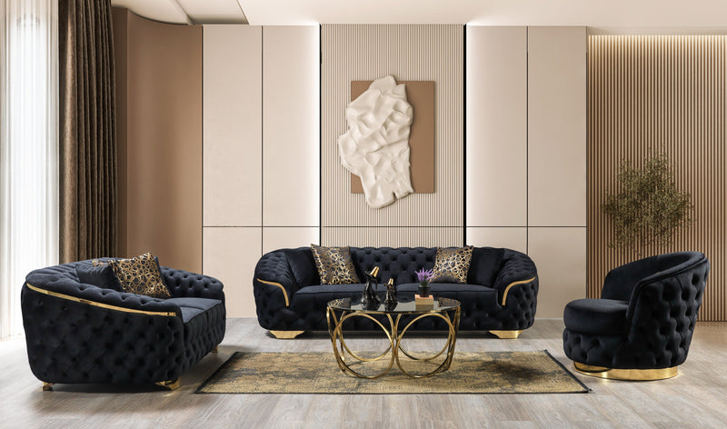 Lupino Black Velvet Chair [ETA: 5/10] - LUPINOBLACK-CHAIR