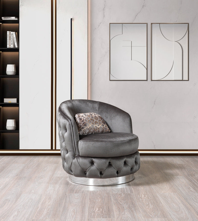 Lupino Gray Velvet Chair [ETA: 5/10] - LUPINOGRAY-CHAIR