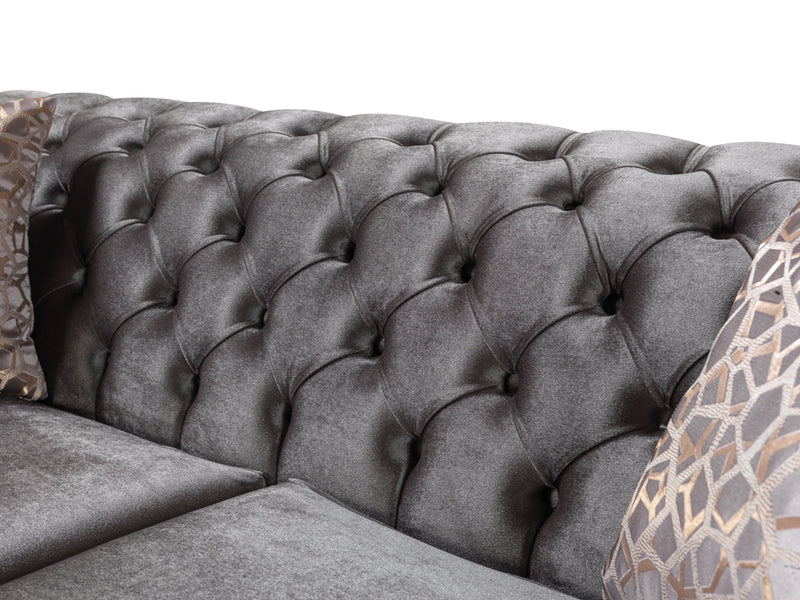 Lupino Gray Velvet Sofa & Loveseat - Gate FurnitureLiving Room Set