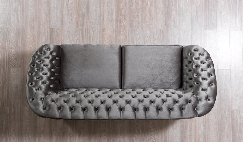 Lupino Gray Velvet Sofa & Loveseat - Gate FurnitureLiving Room Set