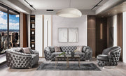 Lupino Gray Velvet Sofa & Loveseat - Gate FurnitureLiving Room Set