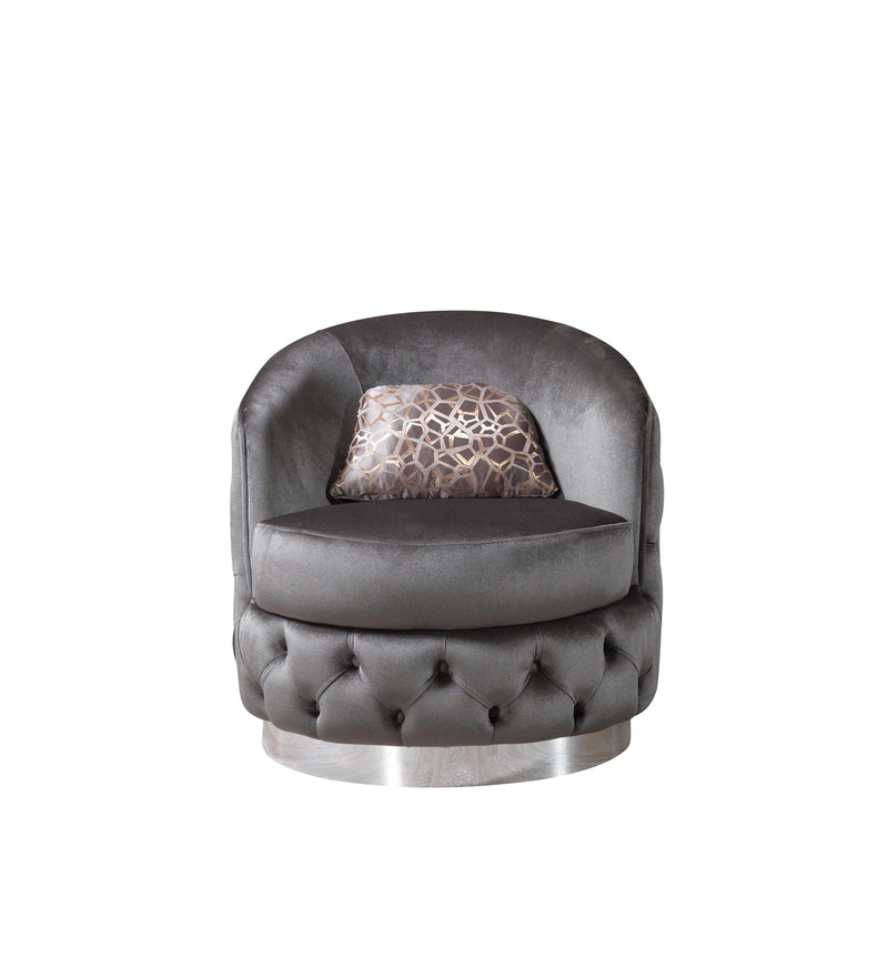Lupino Gray Velvet Sofa & Loveseat - Gate FurnitureLiving Room Set