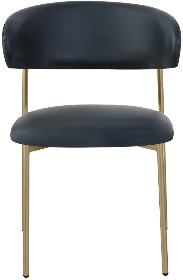 Lupita Vegan Leather Upholstered Dining Chair in Black, Set of 2 - 759Black-C