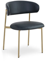 Lupita Vegan Leather Upholstered Dining Chair in Black, Set of 2 - 759Black-C