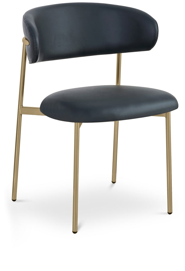 Lupita Vegan Leather Upholstered Dining Chair in Black, Set of 2 - 759Black-C
