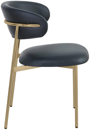 Lupita Vegan Leather Upholstered Dining Chair in Black, Set of 2 - 759Black-C