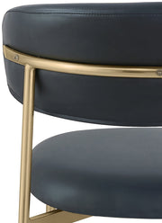 Lupita Vegan Leather Upholstered Dining Chair in Black, Set of 2 - 759Black-C