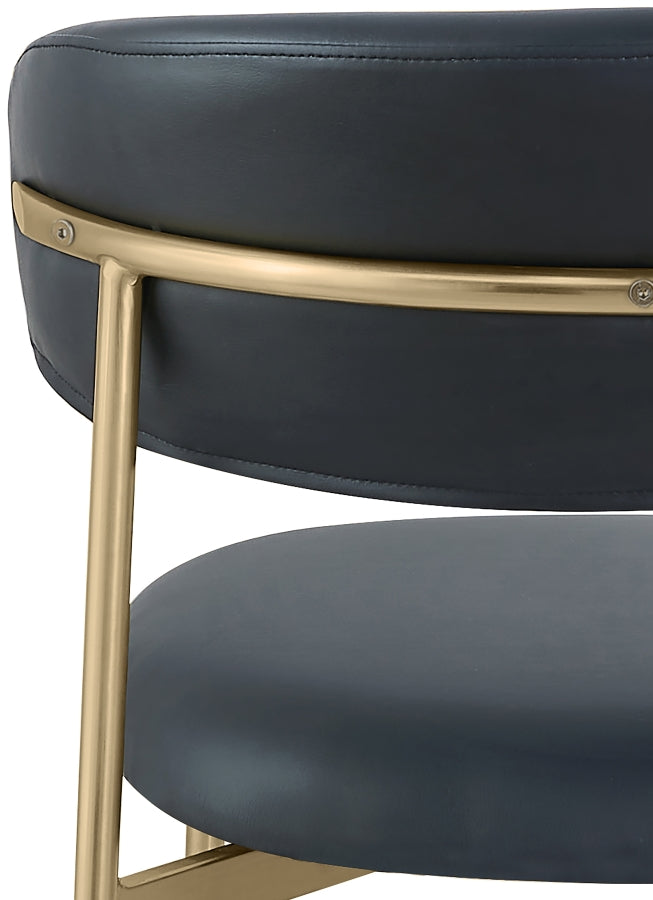 Lupita Vegan Leather Upholstered Dining Chair in Black, Set of 2 - 759Black-C
