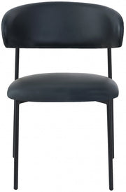 Lupita Vegan Leather Upholstered Dining Chair in Black, Set of 2 - 760Black-C