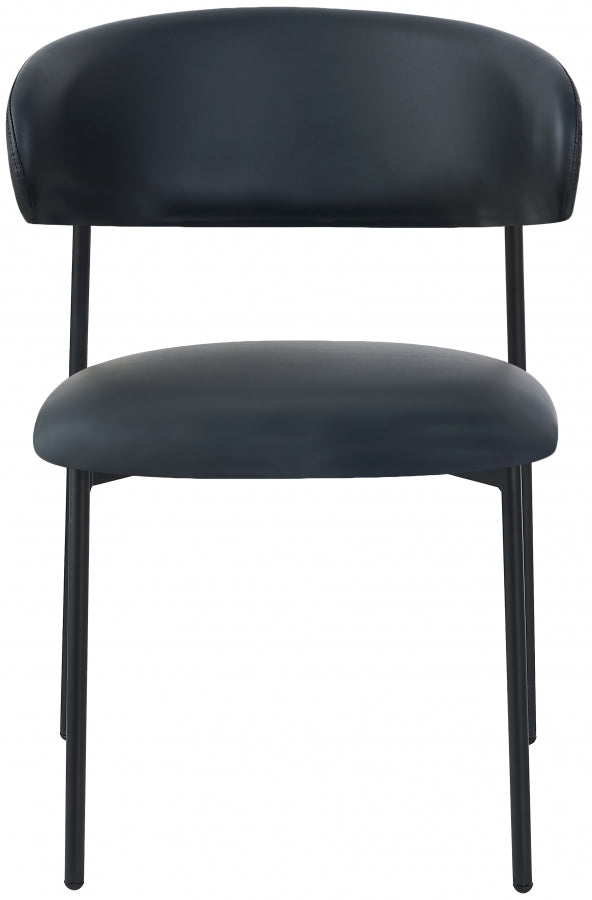 Lupita Vegan Leather Upholstered Dining Chair in Black, Set of 2 - 760Black-C