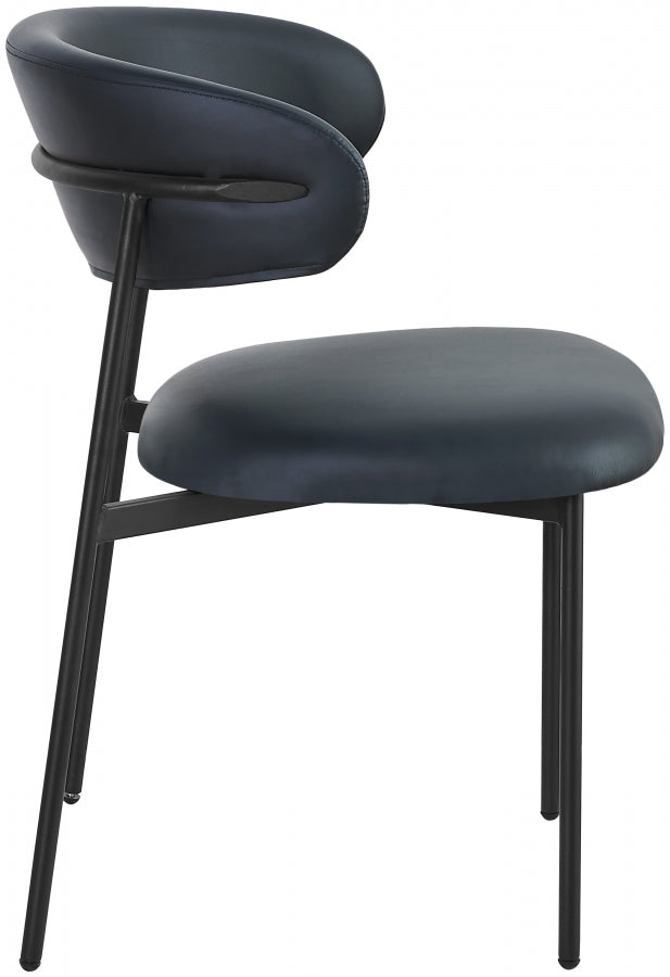 Lupita Vegan Leather Upholstered Dining Chair in Black, Set of 2 - 760Black-C