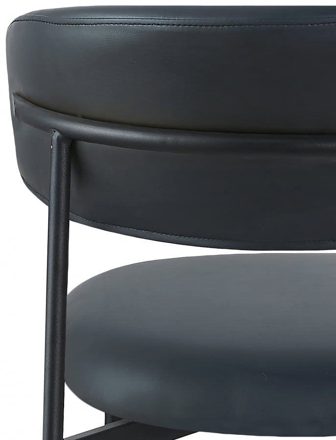 Lupita Vegan Leather Upholstered Dining Chair in Black, Set of 2 - 760Black-C