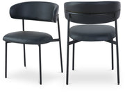 Lupita Vegan Leather Upholstered Dining Chair in Black, Set of 2 - 760Black-C