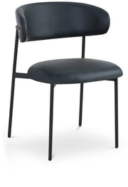 Lupita Vegan Leather Upholstered Dining Chair in Black, Set of 2 - 760Black-C