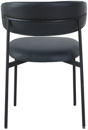 Lupita Vegan Leather Upholstered Dining Chair in Black, Set of 2 - 760Black-C