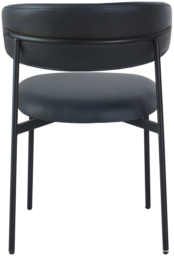 Lupita Vegan Leather Upholstered Dining Chair in Black, Set of 2 - 760Black-C