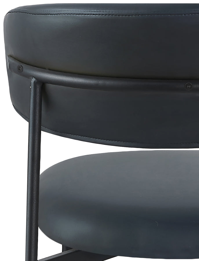 Lupita Vegan Leather Upholstered Dining Chair in Black, Set of 2 - 760Black-C