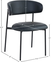 Lupita Vegan Leather Upholstered Dining Chair in Black, Set of 2 - 760Black-C