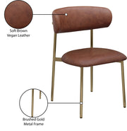 Lupita Vegan Leather Upholstered Dining Chair in Brown, Set of 2 - 759Brown-C