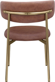 Lupita Vegan Leather Upholstered Dining Chair in Brown, Set of 2 - 759Brown-C