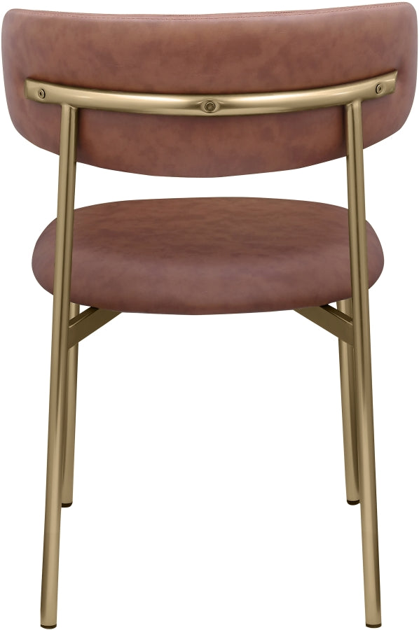 Lupita Vegan Leather Upholstered Dining Chair in Brown, Set of 2 - 759Brown-C