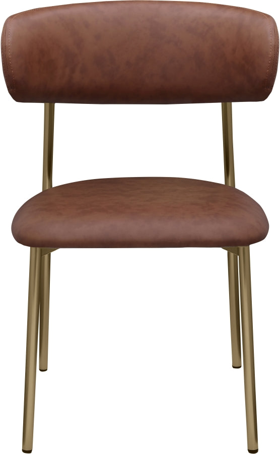 Lupita Vegan Leather Upholstered Dining Chair in Brown, Set of 2 - 759Brown-C