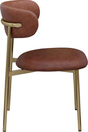 Lupita Vegan Leather Upholstered Dining Chair in Brown, Set of 2 - 759Brown-C