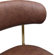 Lupita Vegan Leather Upholstered Dining Chair in Brown, Set of 2 - 759Brown-C