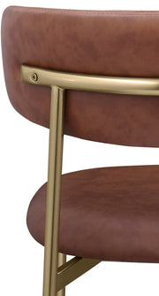 Lupita Vegan Leather Upholstered Dining Chair in Brown, Set of 2 - 759Brown-C