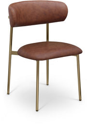 Lupita Vegan Leather Upholstered Dining Chair in Brown, Set of 2 - 759Brown-C