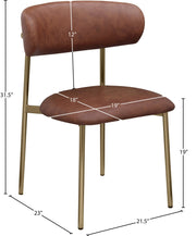 Lupita Vegan Leather Upholstered Dining Chair in Brown, Set of 2 - 759Brown-C