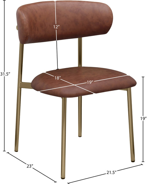 Lupita Vegan Leather Upholstered Dining Chair in Brown, Set of 2 - 759Brown-C