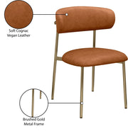 Lupita Vegan Leather Upholstered Dining Chair in Cognac, Set of 2 - 759Cognac-C