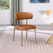 Lupita Vegan Leather Upholstered Dining Chair in Cognac, Set of 2 - 759Cognac-C