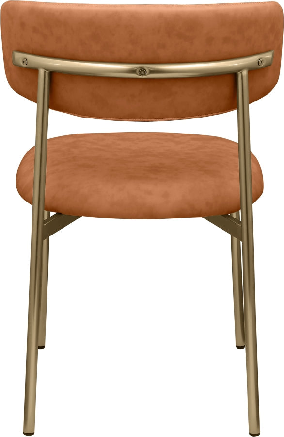 Lupita Vegan Leather Upholstered Dining Chair in Cognac, Set of 2 - 759Cognac-C